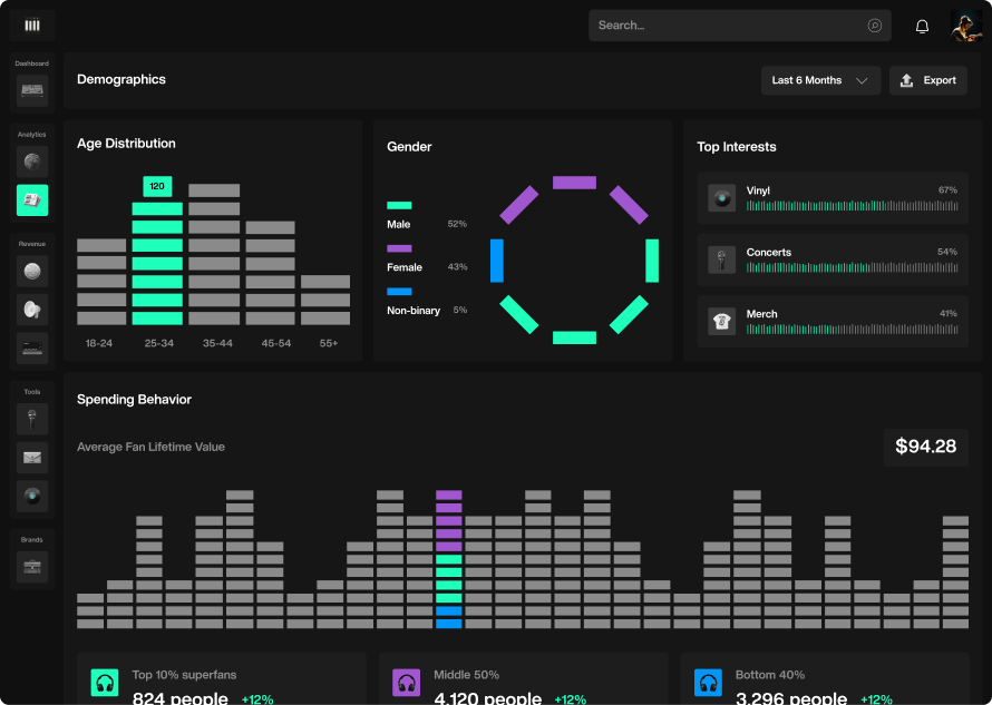 Sygnaal Demographics dashboard preview