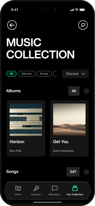 Music Collection — Albums & Songs