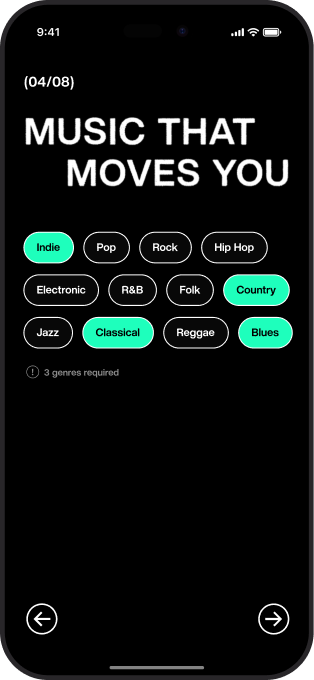 Onboarding — Music that moves you